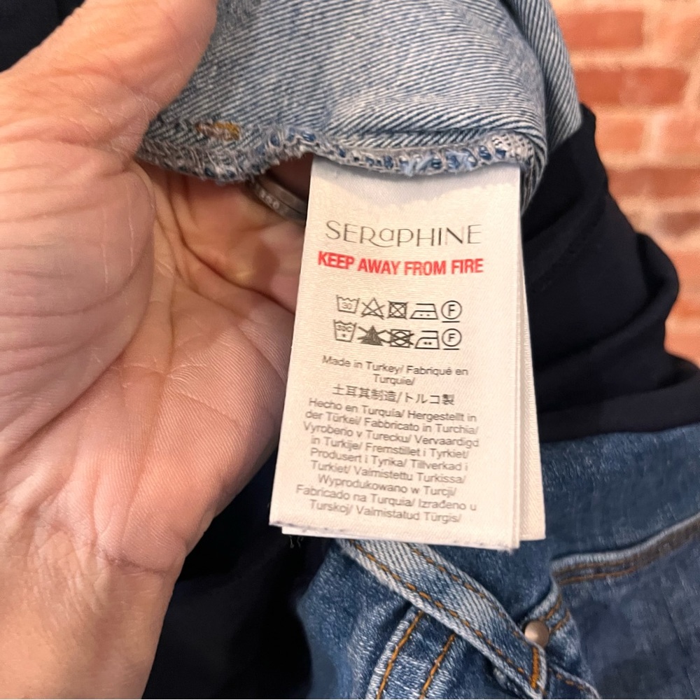 Seraphine Over Bump Super-Skinny Maternity Jeans Size 12 Tall Blue Maternity - Picture 5 of 7